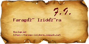 Faragó Izidóra névjegykártya
